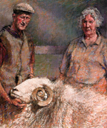 Derick and Jean Wilson with Percy the Herdwick tup - Copyright © 2008 Keith Bowen